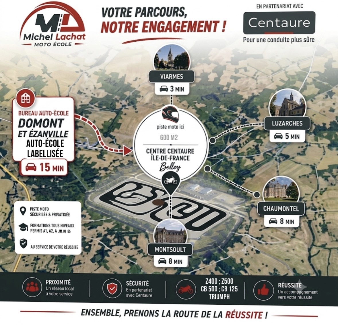 Piste moto au Centre Centaure